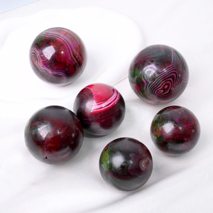 Hot Sale Natural Polished <b>Ball</b> <b>Crystal</b> Healing Stone Craft Colorful Red Agate Sphere for Meditation - Product Image 2