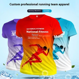 T-Shirt Personalizzata da <span class=keywords><strong>Uomo</strong></span> per Pubblicità Estiva a Maniche Corte, Asciugatura Rapida, Logo Culturale, Anti-Pilling per Maratona - Product Image 4