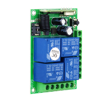 Module de circuit imprimé de réception de télécommande sans fil pour porte de garage, commutateur relais 4 canaux 12V, code d'apprentissage croisé