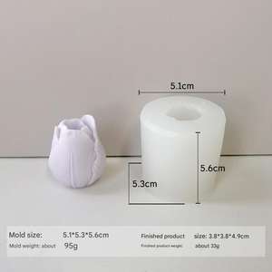 Usine prix de gros bougie parfumée 3D Silicone moules fleur et béton plâtre bougies gâteau outils - Product Image 4