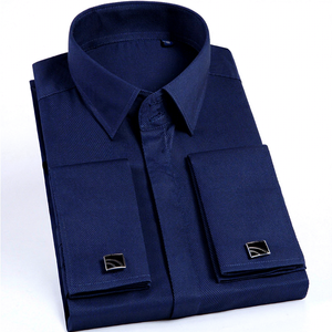 Camicie Formali da Uomo con <span class=keywords><strong>Polsini</strong></span> alla Francese, Non Stiro, Maniche a Doppio Strato, Bottoni Nascosti, Alta Qualità - Product Image 1