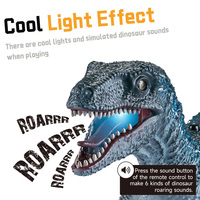 Juguetes de Dinosaurio Robot Eléctrico de Simulación con Control Remoto, Velociraptor de Plástico con Infrarrojos, con Efecto de Luz, Regalos para Niños al por Mayor
