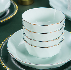 Hot Sale Wholesale Modern Design <b>Black</b> Ceramic Stoneware Dinnerware <b>Sets</b> Handmade for China Christmas <b>Dinner</b> Plate <b>Set</b> - Product Image 2