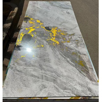 Nouveau design, vente chaude, panneau mural doré, feuille de marbre UV, panneau mural en PVC pour la décoration intérieure