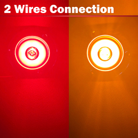 Feu de position latéral LED ambre/rouge de 2 pouces à 9 LED avec halo et joint en caoutchouc, feu de position rond avec œillet pour camion, remorque, camping-car