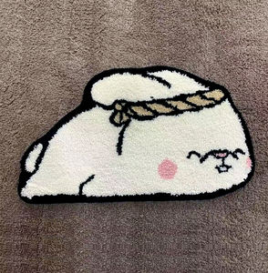 Alfombra de poliéster con mechones esponjosos personalizados, cubierta de alfombra de sublimación Irregular blanca, sin olor, sin decoloración, elegante cama de perro, alfombra lateral - Product Image 1