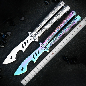 Cuchillo de Bolsillo de Acero Inoxidable, Grado Industrial, para Senderismo, Escalada y Supervivencia en la Jungla, sin Hoja, para Entrenamiento de Principiantes - Product Image 1
