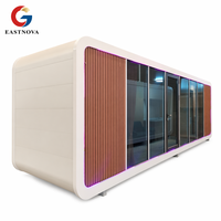 Cabine de bureau modulaire préfabriquée de luxe en kit, portable, pour extérieur, style 'Apple Cabin' ou 'Office Pod'