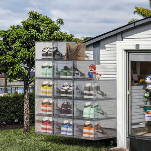 Étagère à chaussures moderne en acrylique pour chaussures de <span class=keywords><strong>basket</strong></span>-ball, talons hauts, ouverture avant épaisse, simple, pliable magnétique - Product Image 3