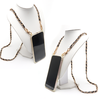 Mode Design Cross Body Lederen Mix Metalen Kettingband Voor Telefoon En Portefeuilles