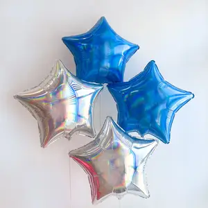 Factory Wholesale Iridescent Star Foil Balloon 19'' Globos Neon Pink Gold Blue Green Silver Birthday Party Decoration