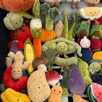 Série de peluches domestiques JC Fruits et Légumes : Aubergine, Banane, Arachide, Noix de Coco, Pomme de terre, Raisin, Pomme de mer, en peluche courte, 31cm-50cm, 14 ans et plus