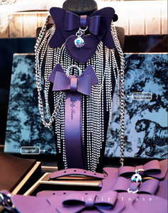 Collier Laisse Papillon SM Érotique de Haute Qualité, Violet, Écologique, Résistant à l'Eau, avec Nœud Papillon, Cœur et Clochette, Style <span class=keywords><strong>Doux</strong></span> et Tendance - Product Image 1