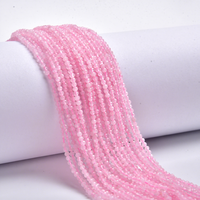 Pierre précieuse naturelle Quartz rose ronde à facettes 2mm 3mm 4mm perles de pierre naturelle perles de bijoux pour la fabrication de bijoux à bricoler soi-même