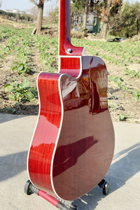 Guitarra electroacústica de 12 cuerdas Aiersi, color rojo brillante, de caoba, con cutaway, para amantes de la música. - Product Image 6