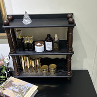 Étagère de Rangement de Bureau au Design Moderne pour Cuisine et Bureau, Compartiment Rectangulaire pour Parfums et Techniques d'Injection, Bois et Aluminium