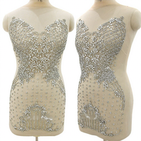 WDP-629 argent strass perlé robes corsage Applique pour les femmes robe de soirée
