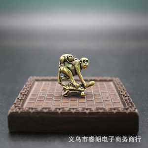 Brass Monkey <b>Ornament</b> Feng Shui Desk Decor Home Office Gift For Wealth And Prosperity - Product Image 2