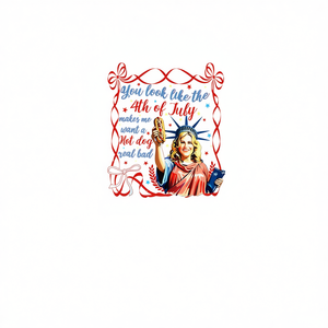 Camiseta con la imagen de You Look Like The 4th Of July Hot Dog Coquette Bow - Product Image 2