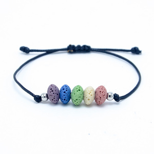 <span class=keywords><strong>Bracelet</strong></span> de perles en <span class=keywords><strong>pierre</strong></span> naturelle, en lave, pour diffuseur de parfum, <span class=keywords><strong>huile</strong></span> <span class=keywords><strong>essentielle</strong></span>, couleur mixte, réglable, bijou <span class=keywords><strong>volcanique</strong></span>, vente en gros - Product Image 5