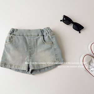 Pantaloncini per Bambine 2026 con Grande Fiocco in Denim <span class=keywords><strong>Blu</strong></span> Lavato - Product Image 4