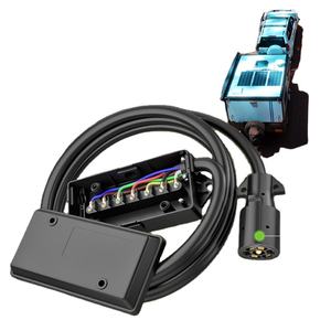 Câble de remorque en cuivre à 7 voies avec boîte de jonction à 7 prises, faisceau de câblage étanche 125V pour remorques et camping-cars, 8 pieds - Product Image 2