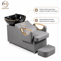 Offres Spéciales ergonomie à la mode imperméable en cuir PU or accoudoir shampooing chaise avec salon de coiffure