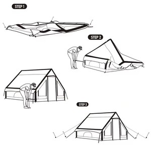 Carpa Inflable Portátil de Gran Espacio para Glamping, Dos Habitaciones, Tela Oxford Impermeable, Inflado Rápido para Fiestas al Aire Libre - Product Image 4