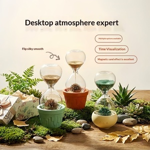 <span class=keywords><strong>Sablier</strong></span> créatif en verre avec base de pot de fleurs, <span class=keywords><strong>sablier</strong></span> magnétique, décoration de bureau, cadeau artisanal, <span class=keywords><strong>sablier</strong></span> - Product Image 4