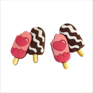 Decorazioni Personalizzate in PVC a Forma di Gelato per Scarpe, Patch in Gomma Morbida, Produzione OEM, Vendita all'Ingrosso Diretta - Product Image 1