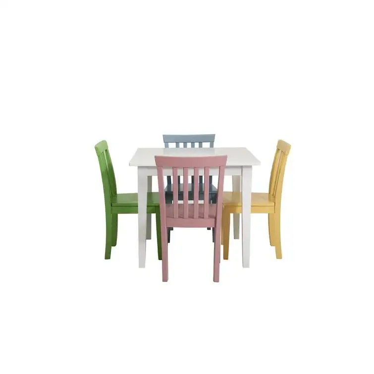 Ensemble de Table et chaise carré en bois pour enfant, 5 pièces