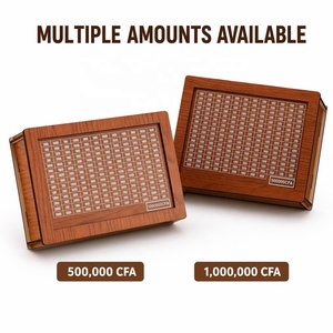 Tirelire en bois pour <span class=keywords><strong>Francs</strong></span> CFA, Dollars et Euros, avec fonction de comptage de pièces, pour l'épargne et les défis d'épargne, cadeaux originaux - Product Image 1