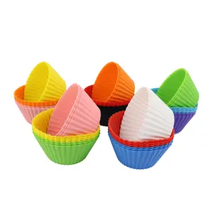 BPA Free Reusable Nonstick 12 Pack 24 Pack Silicone Muffin Baking Cake Cups Cupcake Liners For Baking