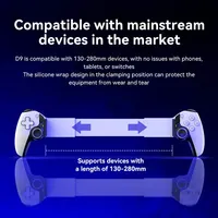 Manette de jeu télescopique sans fil six axes BSP D9 pour tablette PC, compatible PS3, PS4, Android, iOS, Switch, extensible