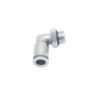 Raccord pneumatique rapide en laiton argenté, filetage mâle 1/4 pouce, diamètre extérieur 8 mm, à connexion rapide pour ligne d'air