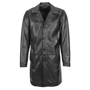Manteau en cuir de luxe, sur mesure, de haute qualité, à carreaux, pour homme, veste décontractée tendance, manteau long en peau de mouton pour homme - Product Image 5
