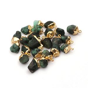 Un seul bail trouver des bijoux pierre précieuse or galvanisé naturel brut émeraude connecteur fabrication de bijoux lien connecteurs - Product Image 2