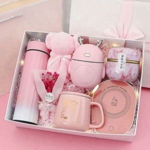Pink Promotional Gift Set Intelligent Water <b>Cup</b> Vacuum <b>Flask</b> Business Style Cost-Effective Gift Box Lady's Birthday Gift - Product Image 1