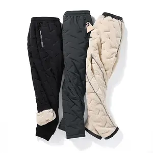 Pantalon de survêtement long johns en coton thermique pour homme, pantalon polaire chaud, legging épais en velours, pantalon de sport d'hiver