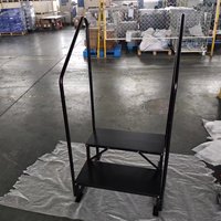 Escalier portable avec main courante pour spa, camping-car, caravane, véranda, extérieur – 2 marches – Vente chaude