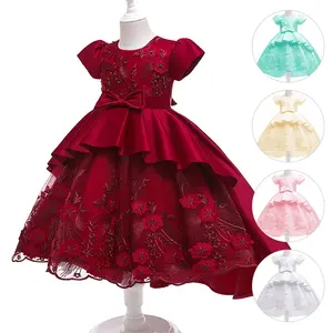 Avrupa ve amerikan dış ticaret kız parti elbise nakış elbise 3-12 yaşında bebek prenses elbise