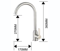 Robinet de cuisine OEM moderne et simple, à montage sur plan, avec douchette extractible, en acier inoxydable 304, double usage eau froide et chaude, finition brossée