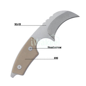 Yangjiang Iwakee Factory Bent Bushcraftサバイバルナイフミニネックナイフ、kydexシース付き - Product Image 4