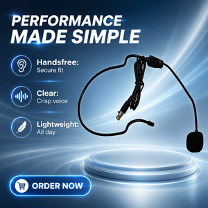 Microphone-casque à condensateur avec suppression du bruit, connecteur mini XLR 3,5 mm pour systèmes filaires <span class=keywords><strong>ULX</strong></span> SLX PGX, cardioïde, métal - Product Image 2