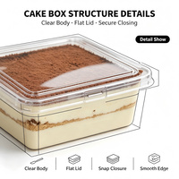 Boîte à gâteau carrée transparente en PET légère et empilable pour un rangement et un transport pratiques – Fournisseur Fabricant