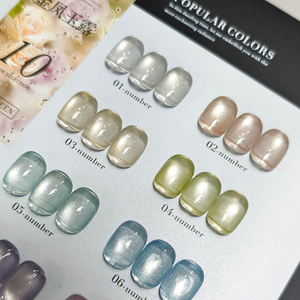 AILANUO Super Shining - Set de 10 Esmaltes de Gel para Uñas Efecto Ojo de Gato en Tonos Marrón y Rojo, con Tarjeta de Exhibición Acrílica, Kit de Esmaltes de Gel Removibles - Product Image 3