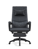 Chaise de bureau pivotante en cuir moderne avec hauteur réglable et base en acier pour bureau à domicile et usage commercial