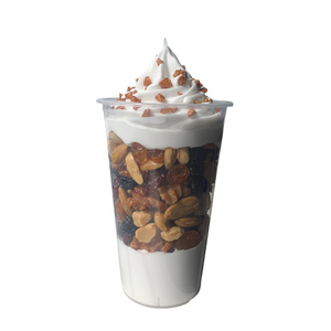 Gobelet Sundae aux fruits 16oz, crème glacée vanille, confiture chocolat-caramel, fraise, noix, myrtille pilée, smoothie santé, modèle d'aliments factices - Product Image 4