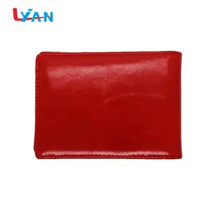 Good supplier wholesale custom red genuine leather credit card holder