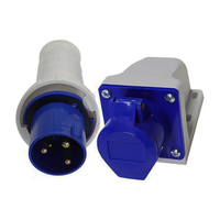 IEC 60309 Steker Listrik Kedap Air IP44 IP67 2P+E Kuningan 16A 220V Industri Diwei ABD-013
